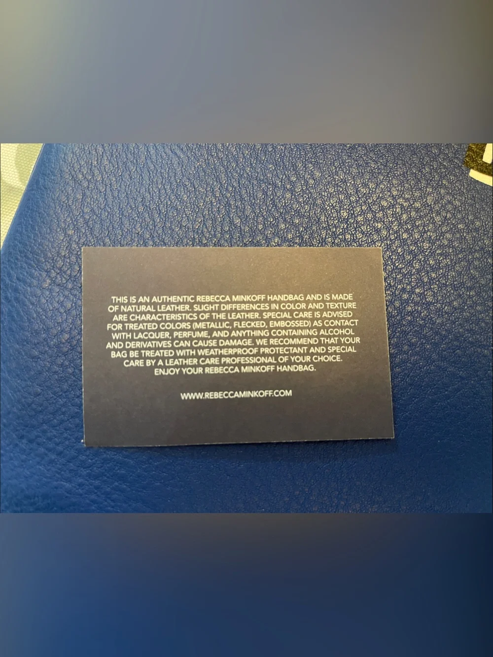 Rebecca Minkoff cobalt blue pebbled leather zip pouch
